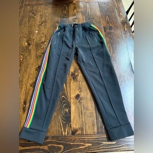 Women's Black Joggers with Rainbow Stripes